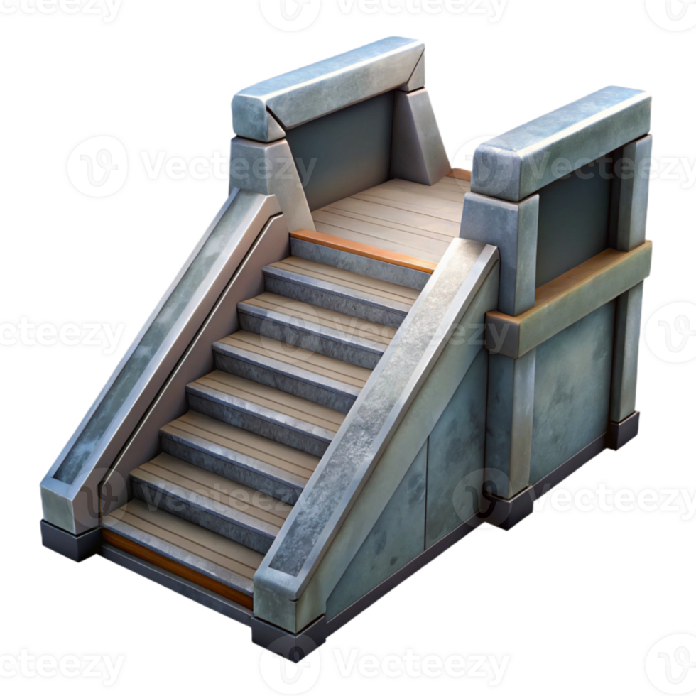 impressive minimalist Subway Entrance Stairs Down Isolated detailed png