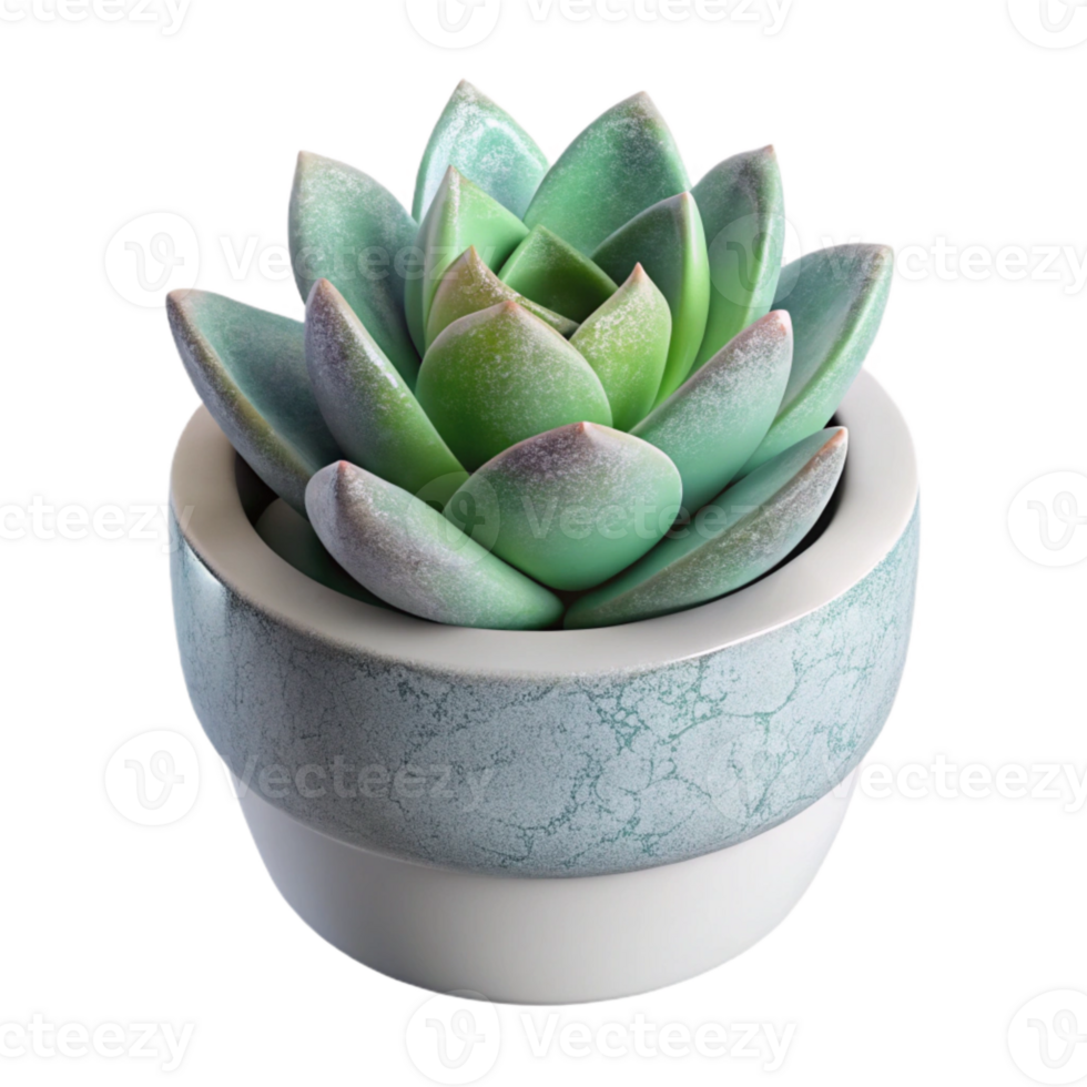 wonderful creative Succulent Plant in White Pot Transparent Background high quality png
