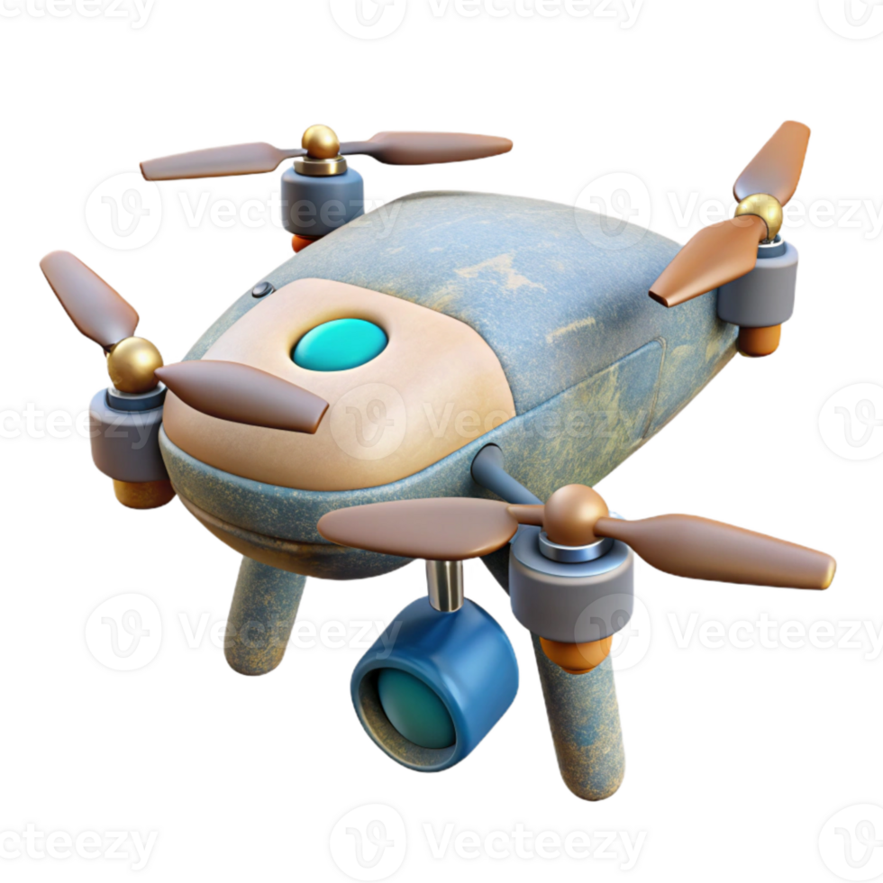 impressive classic Drone with Attached Sensor Cutout original png