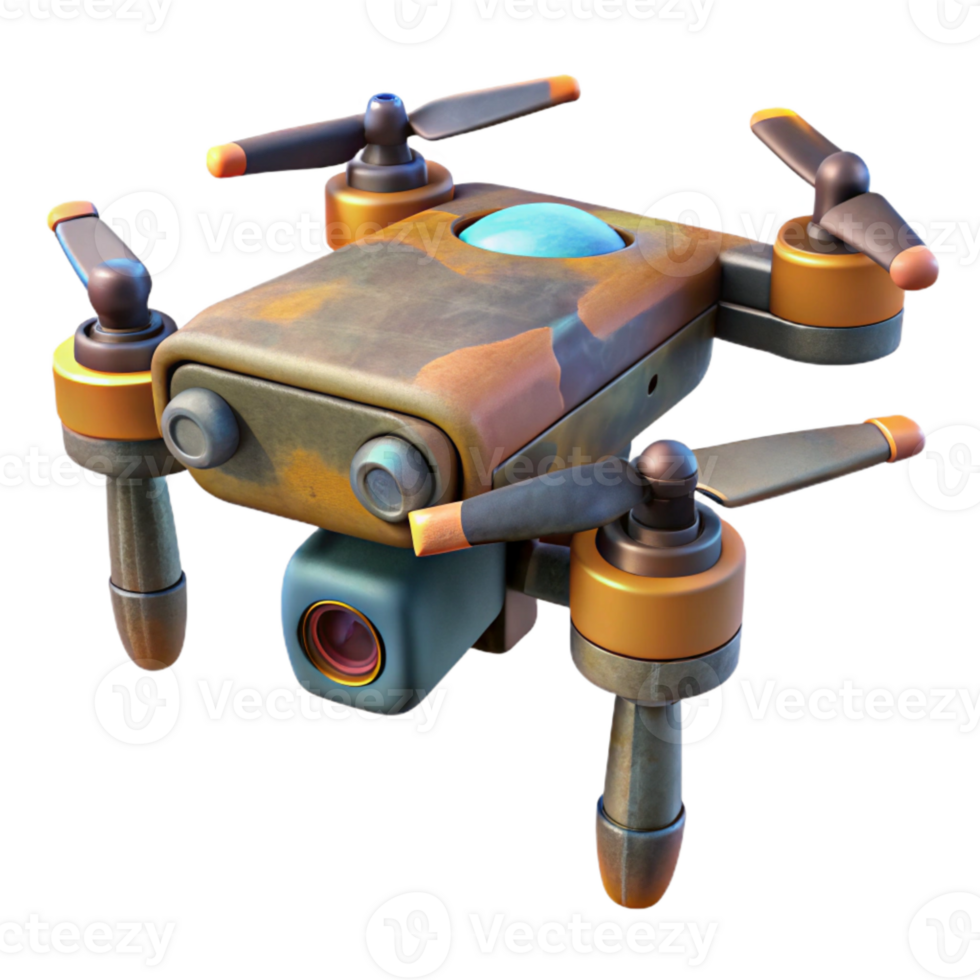 beautiful traditional Drone with Attached Thermal Imaging Camera Cutout original png