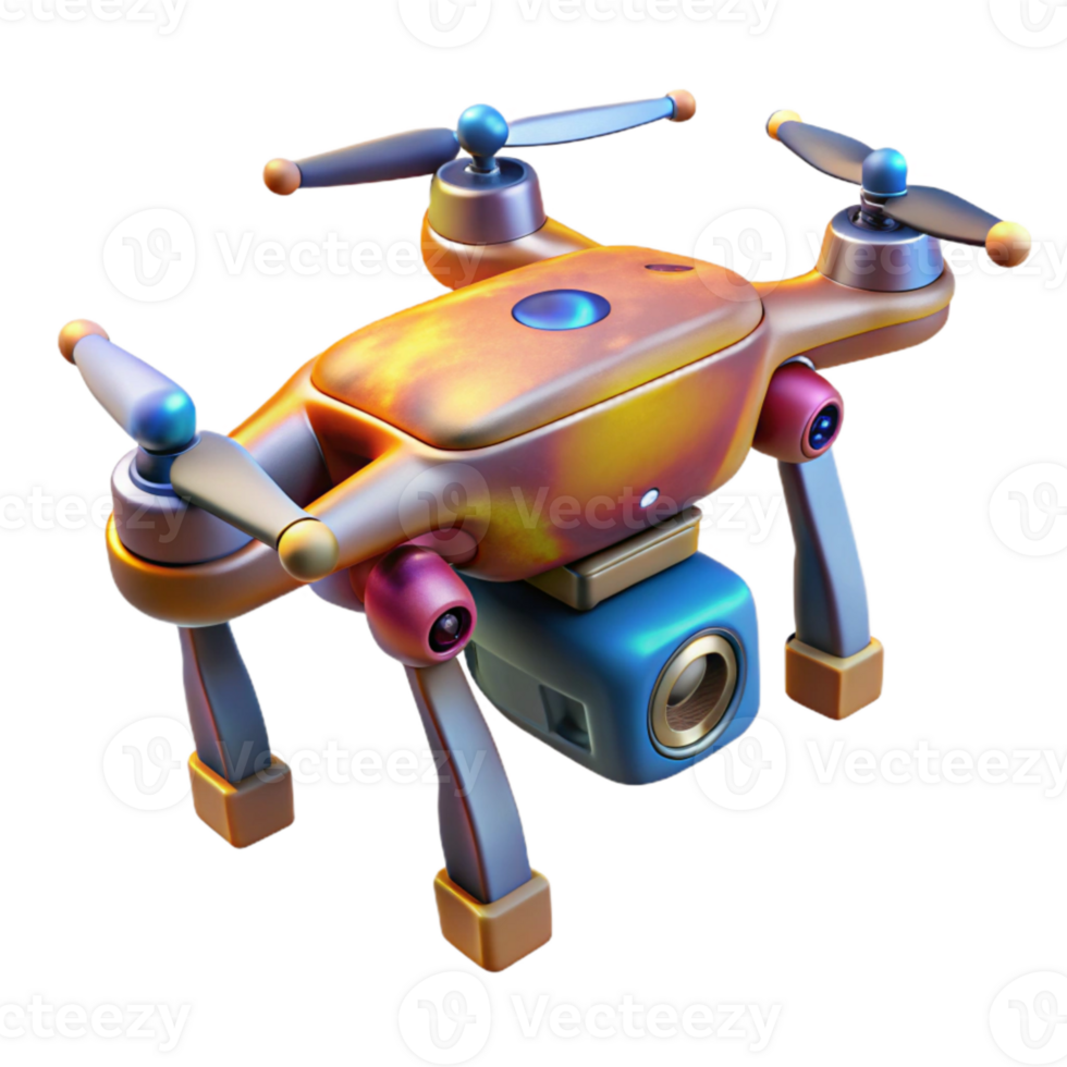 serene traditional Drone with Attached Thermal Imaging Camera Cutout detailed png