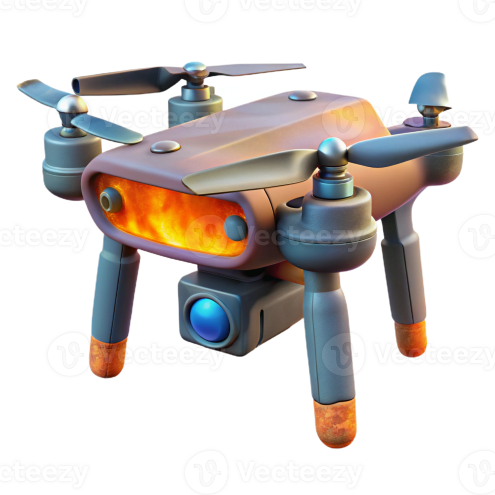 extraordinary abstract Drone with Attached Thermal Imaging Camera Cutout authentic png