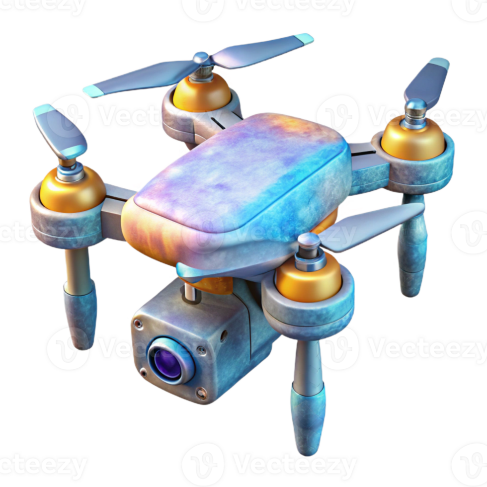impressive vintage Drone with Attached Thermal Imaging Camera Cutout professional png
