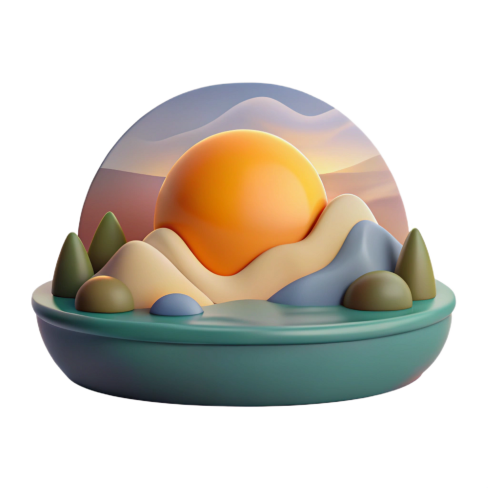 stunning modern Sunrise Landscape Isolated with Serene View high resolution png
