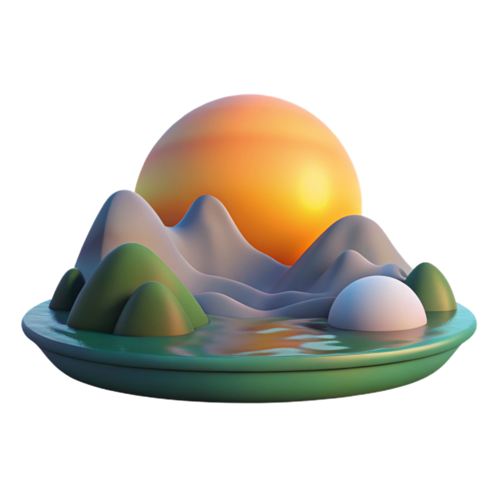 magnificent rustic Sunrise Landscape Isolated with Serene View professional png