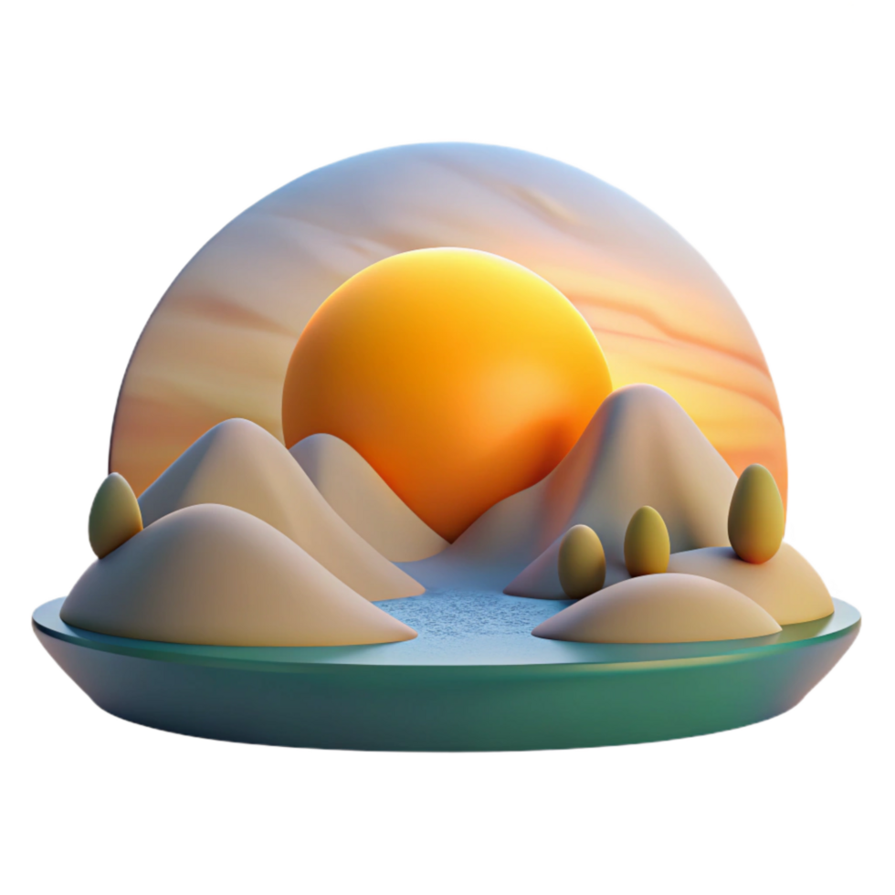 wonderful rustic Sunrise Landscape Isolated with Serene View high quality png