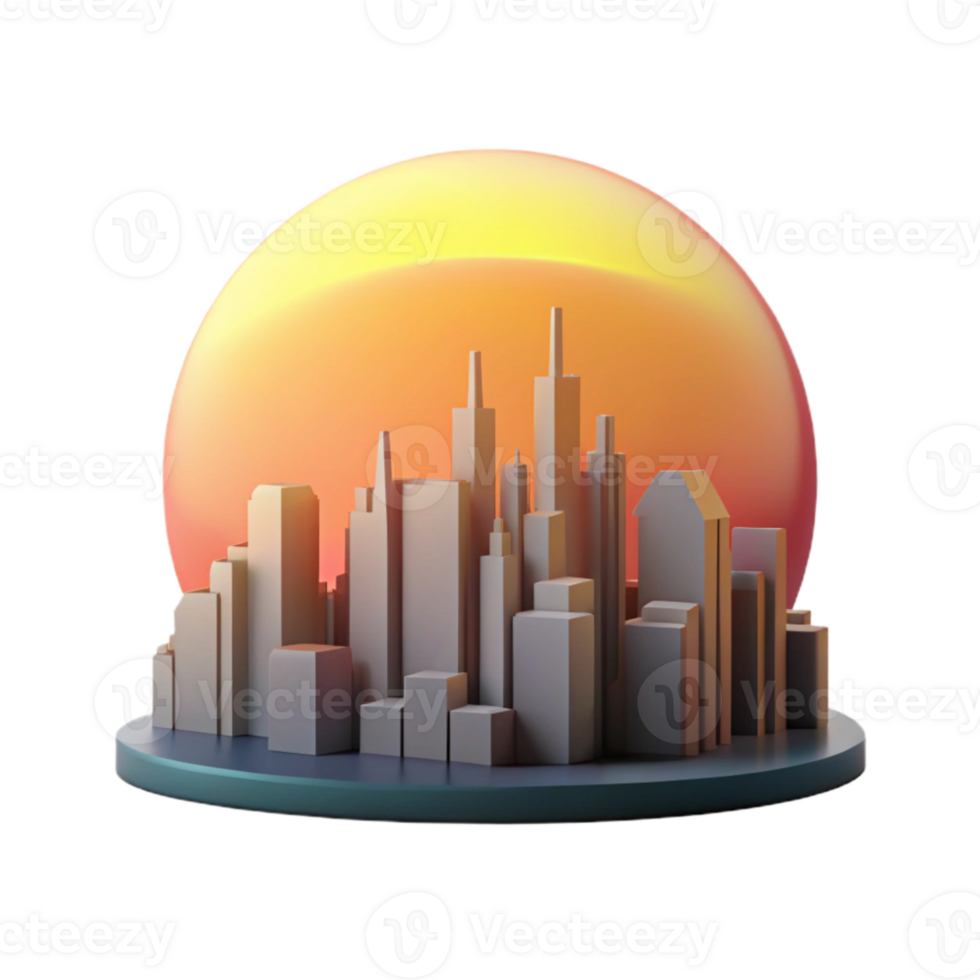 wonderful modern Sunrise Over Cityscape Silhouette Isolated professional png
