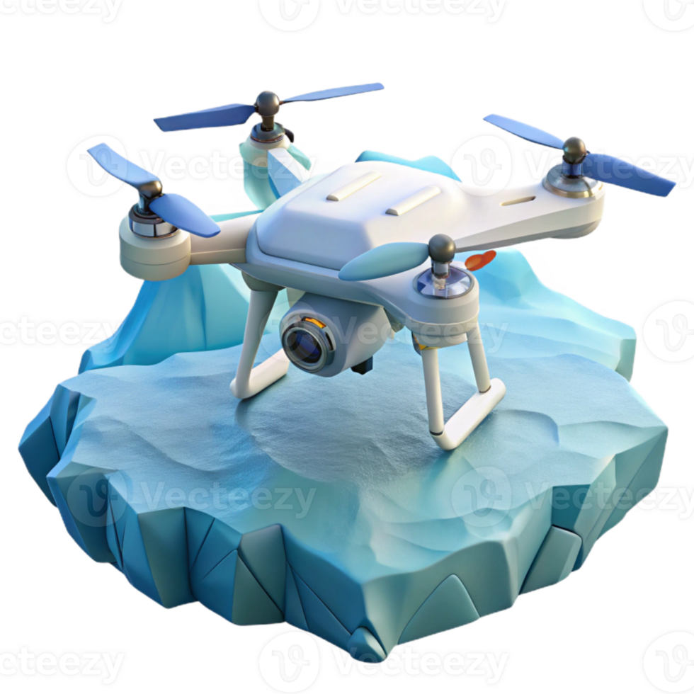 beautiful classic Drone with Camera Gimbal Rotating Cutout detailed png