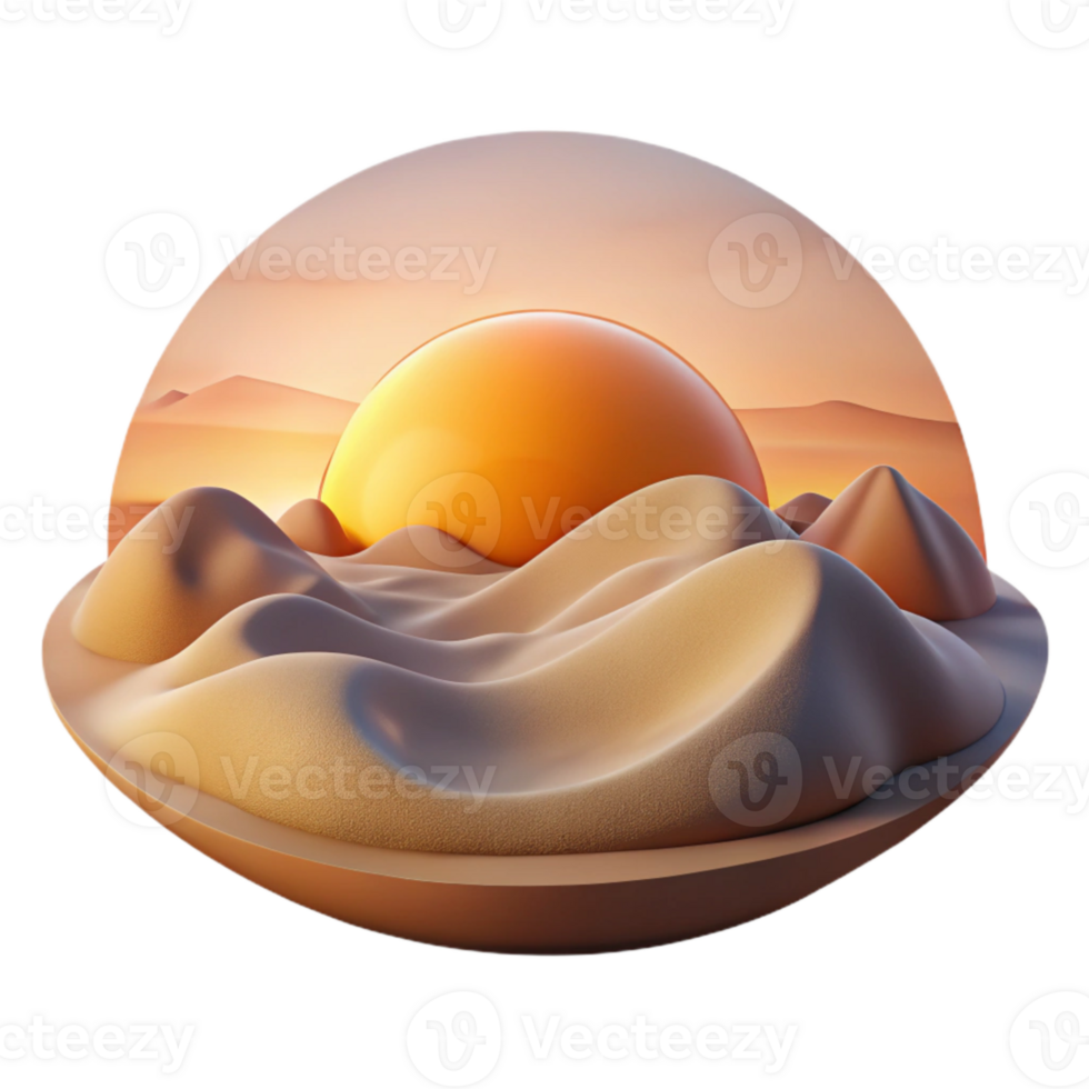 stunning creative Sunrise Over Desert Landscape From Mountain Top Cutout genuine png