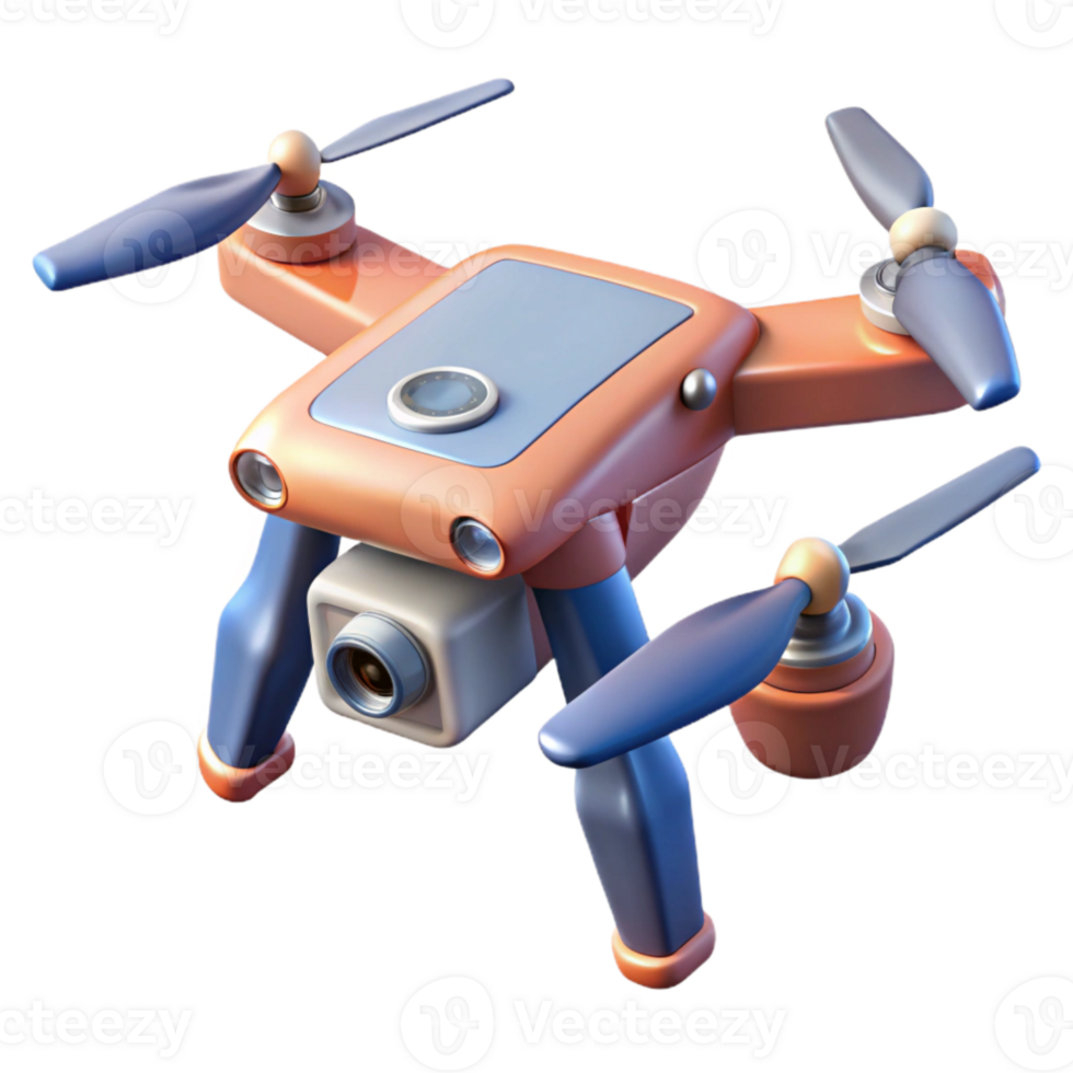 impressive minimalist Drone with Camera Pointed Downward Isolated premium png