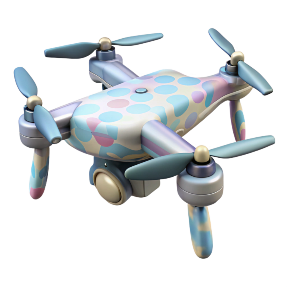 magnificent abstract Drone with Camera Pointed Downward Isolated detailed png