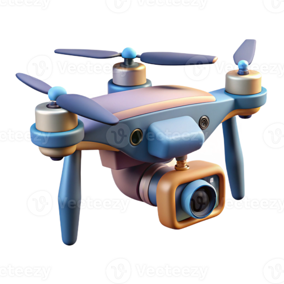 magnificent creative Drone with Camera Recording Footage Isolated detailed png