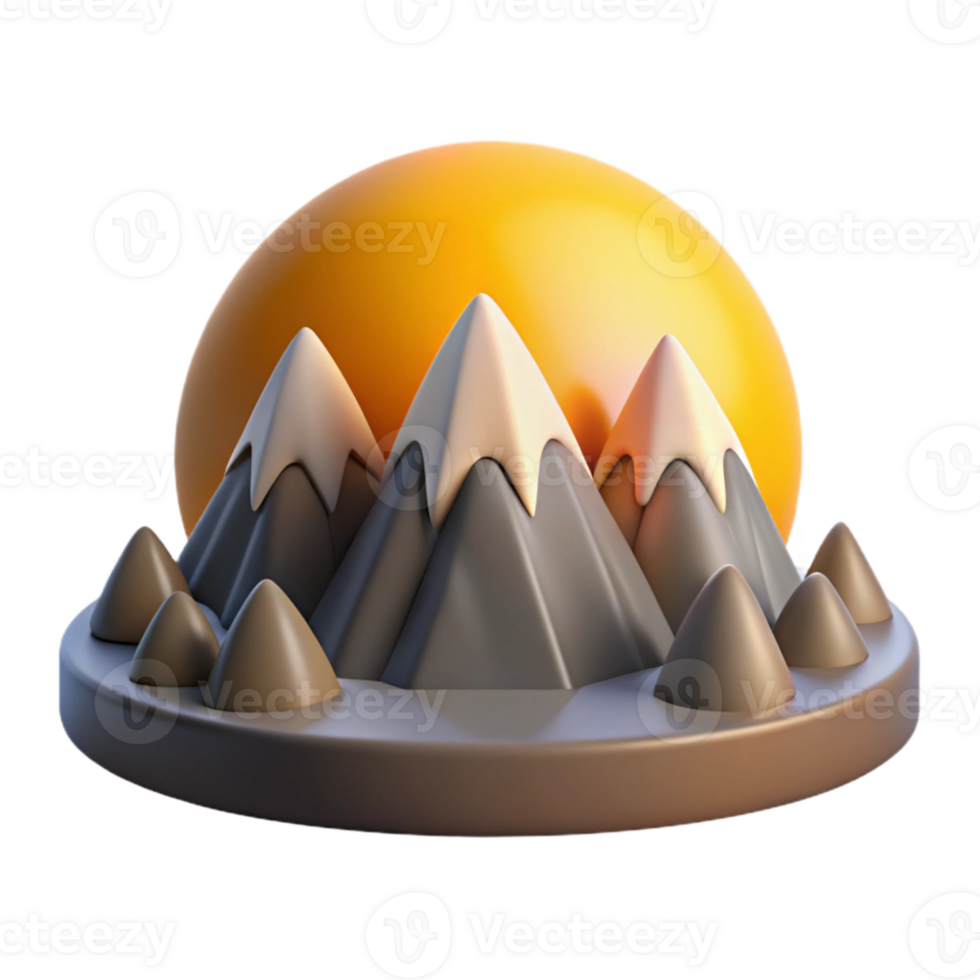 elegant abstract Sunrise Over Mountain Range Cutout high resolution png