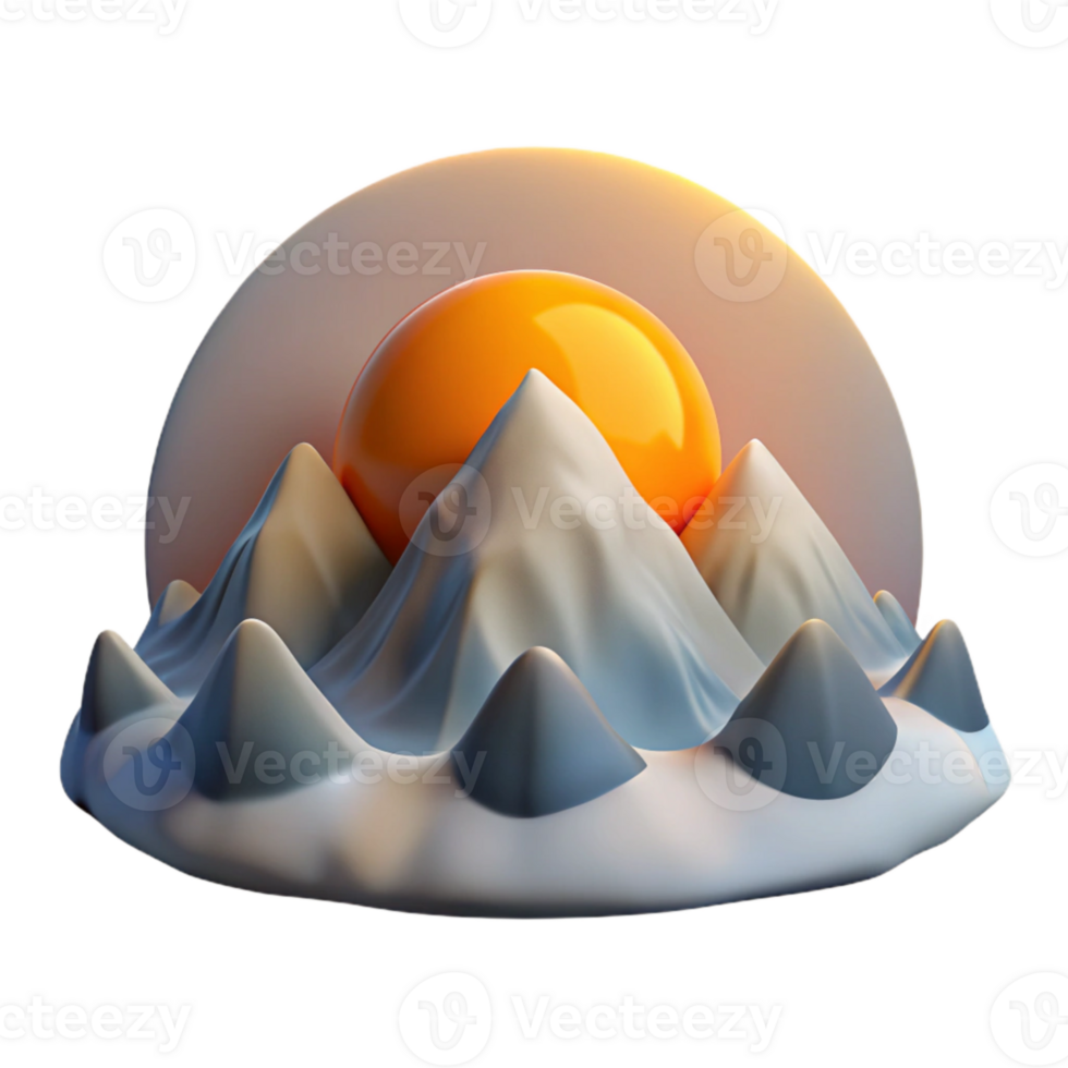 serene rustic Sunrise Over Mountain Range Cutout genuine png