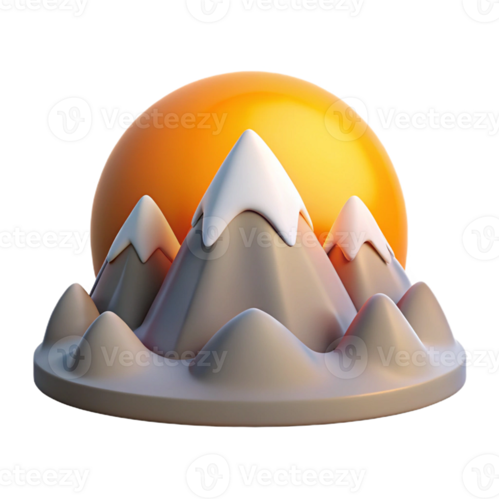wonderful creative Sunrise Over Mountain Range Cutout authentic png