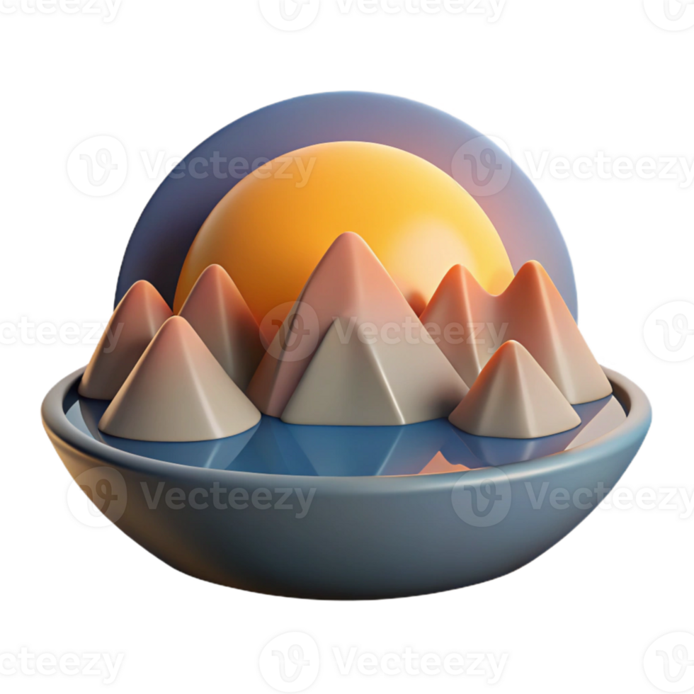 impressive modern Sunrise Over Mountains and Lake Transparent Element original png
