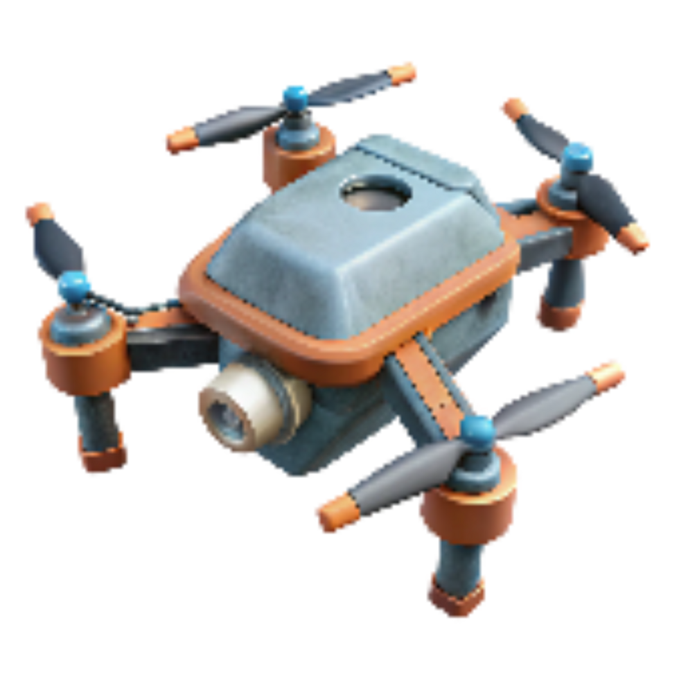 vibrant abstract Drone with Durable Frame Construction Isolated exclusive png