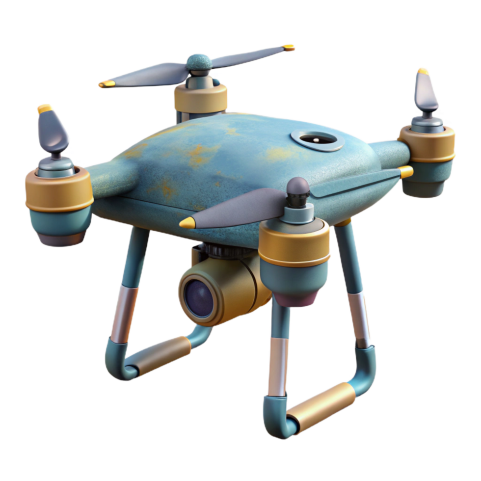 magnificent creative Drone with Extended Landing Gear Isolated high quality png