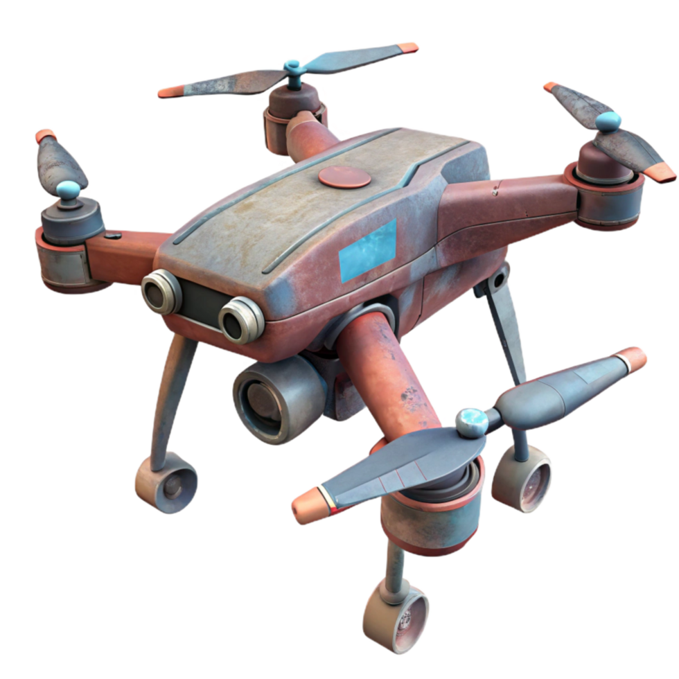 elegant vintage Drone with Extended Landing Gear Isolated high resolution png