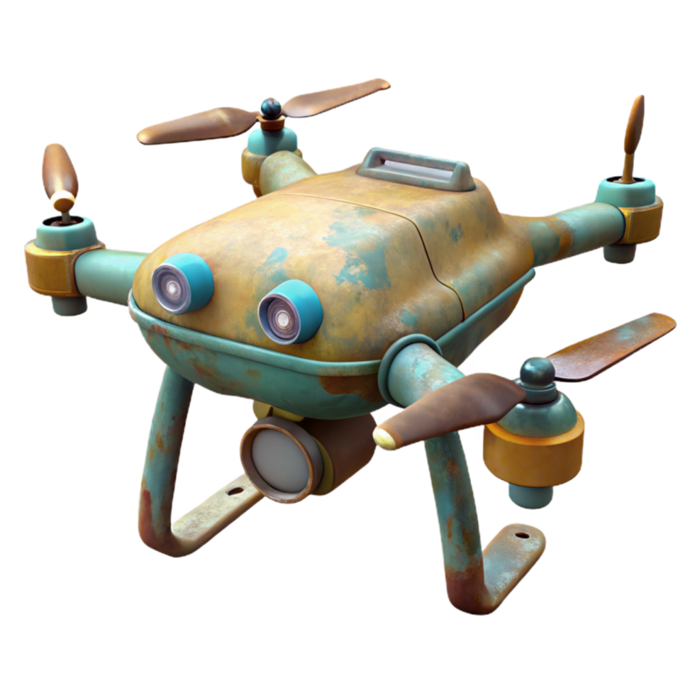 stunning traditional Drone with Extended Landing Gear Isolated high quality png