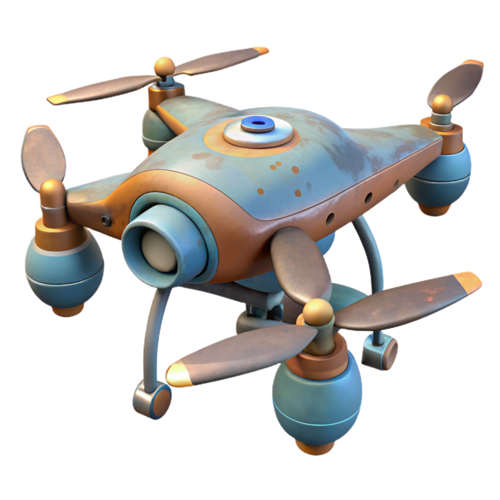 Drone with Extended Landing Gear Isolated png