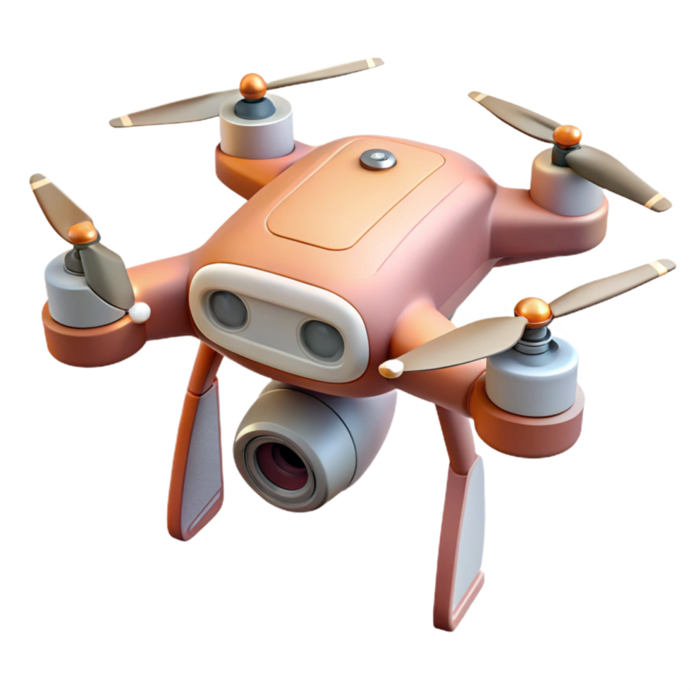 vibrant minimalist Drone with First Person View Camera Transparent Background png