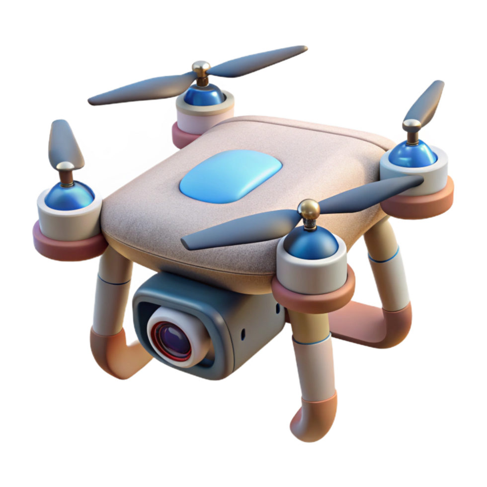 serene rustic Drone with Facial Recognition Camera Isolated original png