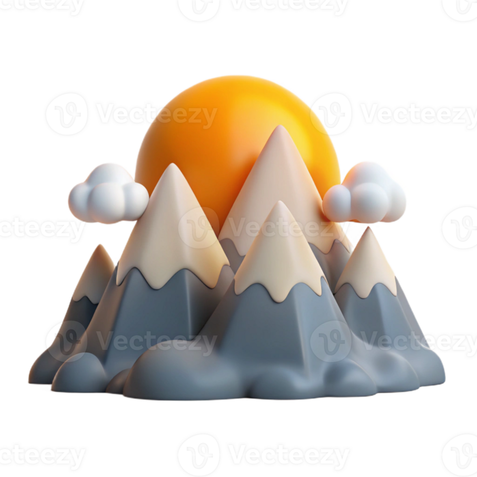 extraordinary classic Sunrise Over Mountains with Fog Isolated Element detailed png