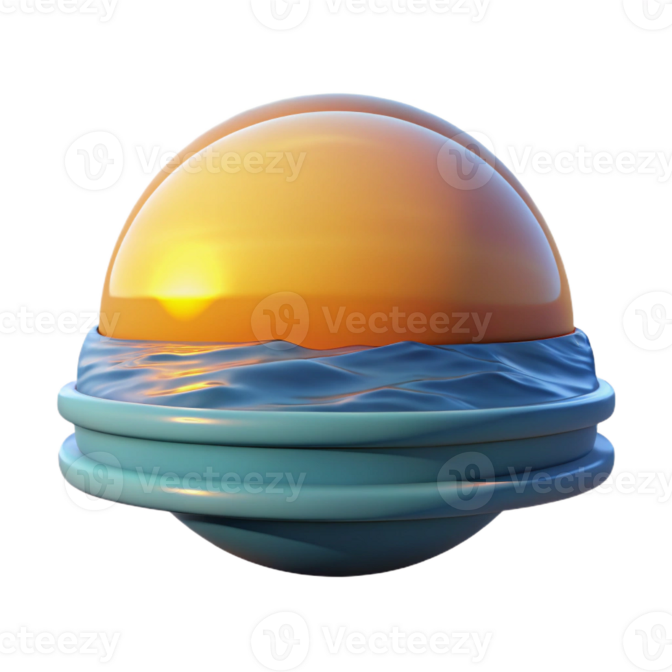 vibrant abstract Sunrise Over Ocean Drone Shot Isolated genuine png