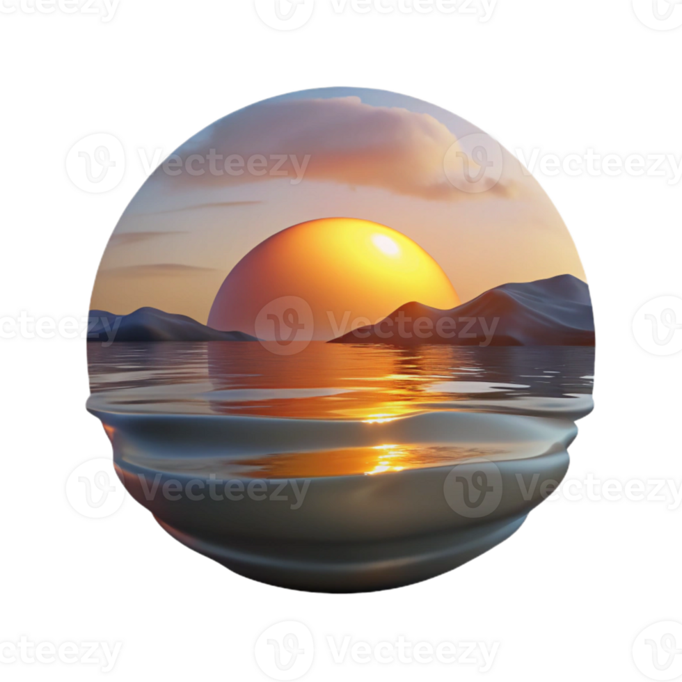 extraordinary creative Sunrise Reflecting in Lake Transparent Background exclusive png