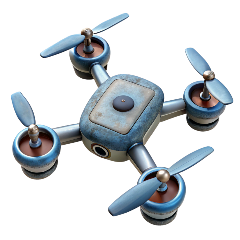 beautiful artistic Drone with Four Rotors Top View Element png