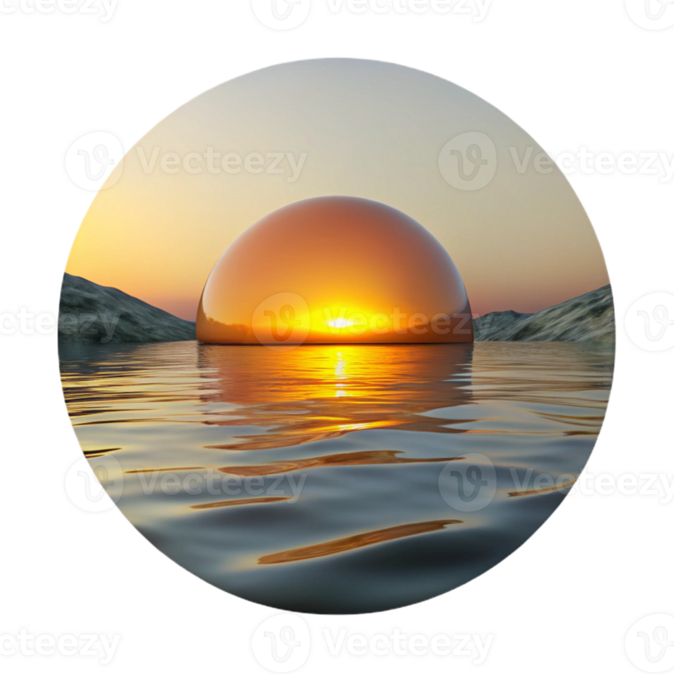 extraordinary classic Sunrise Reflecting in Lake Transparent Background premium png