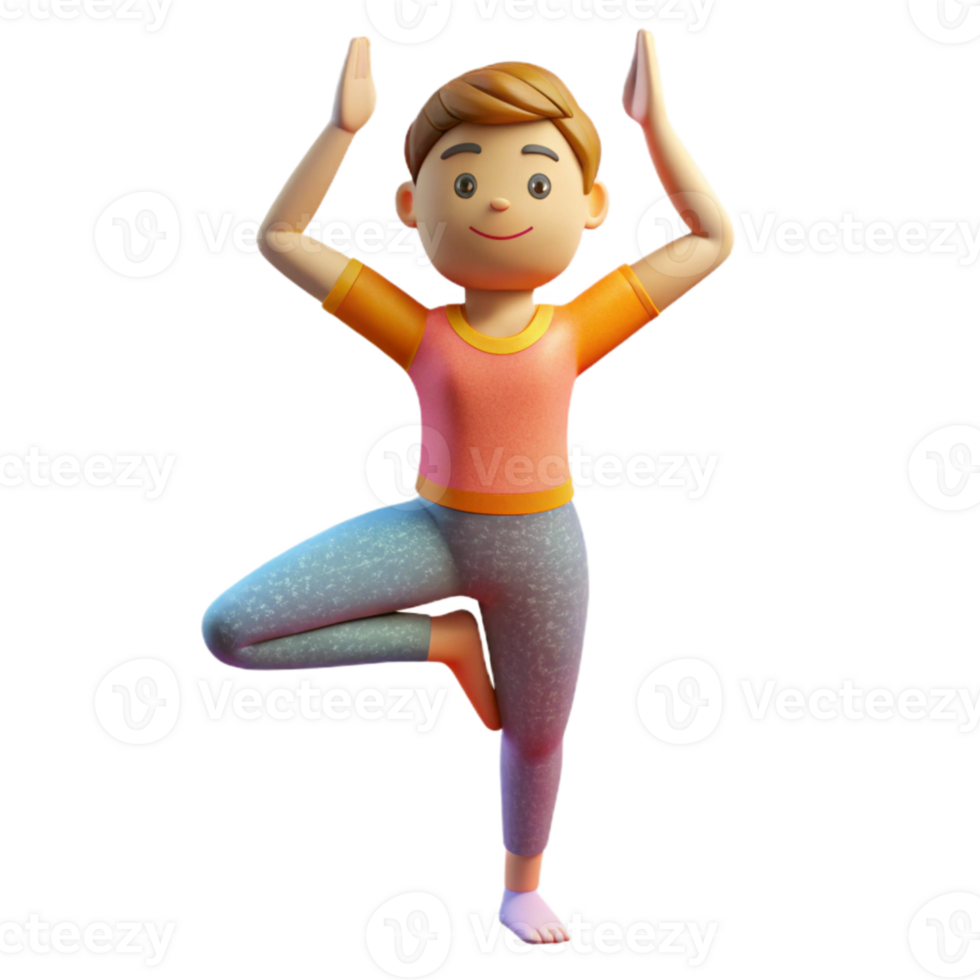 elegant traditional Sunrise Yoga Pose Isolated on Transparent Background high resolution png