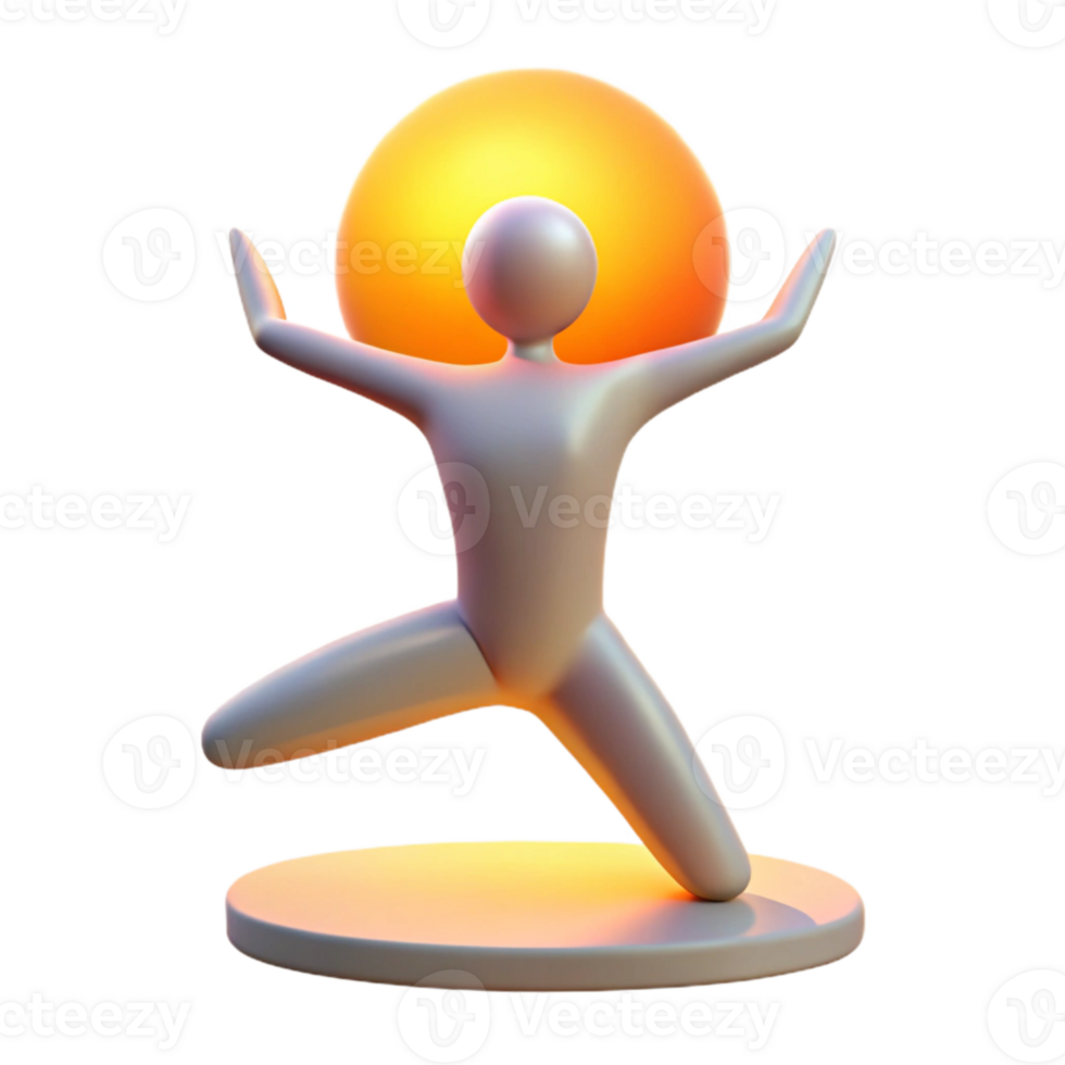 stunning abstract Sunrise Yoga Silhouette Isolated on Transparent Background high resolution png