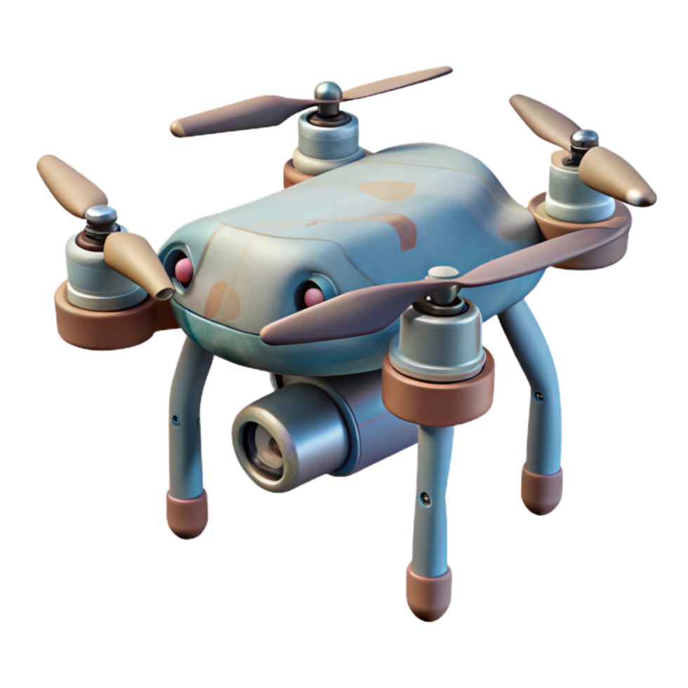 stunning rustic Drone with Gimbal Stabilized Camera Cutout detailed png