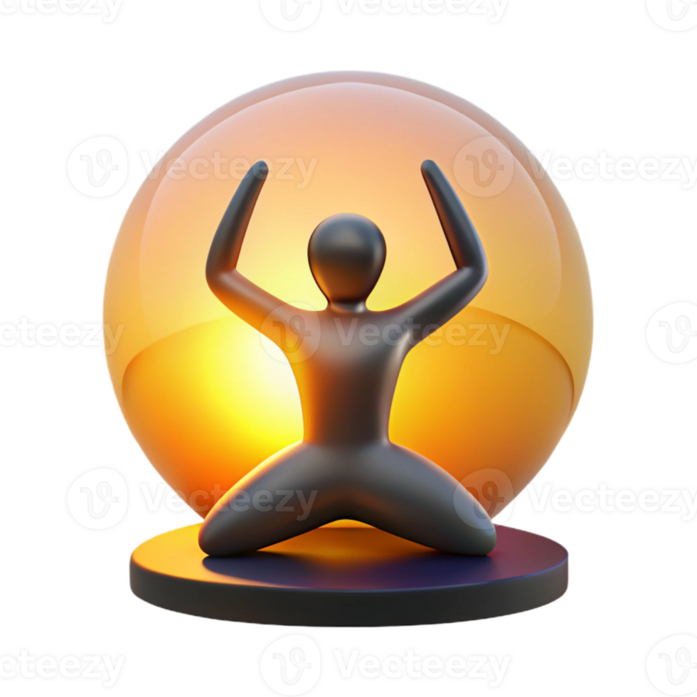 beautiful rustic Sunrise Yoga Silhouette Isolated on Transparent Background professional png