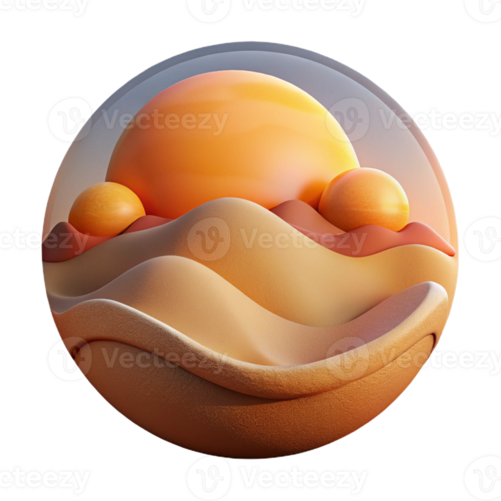 magnificent artistic Sunset Over Desert Landscape Transparent Background exclusive png