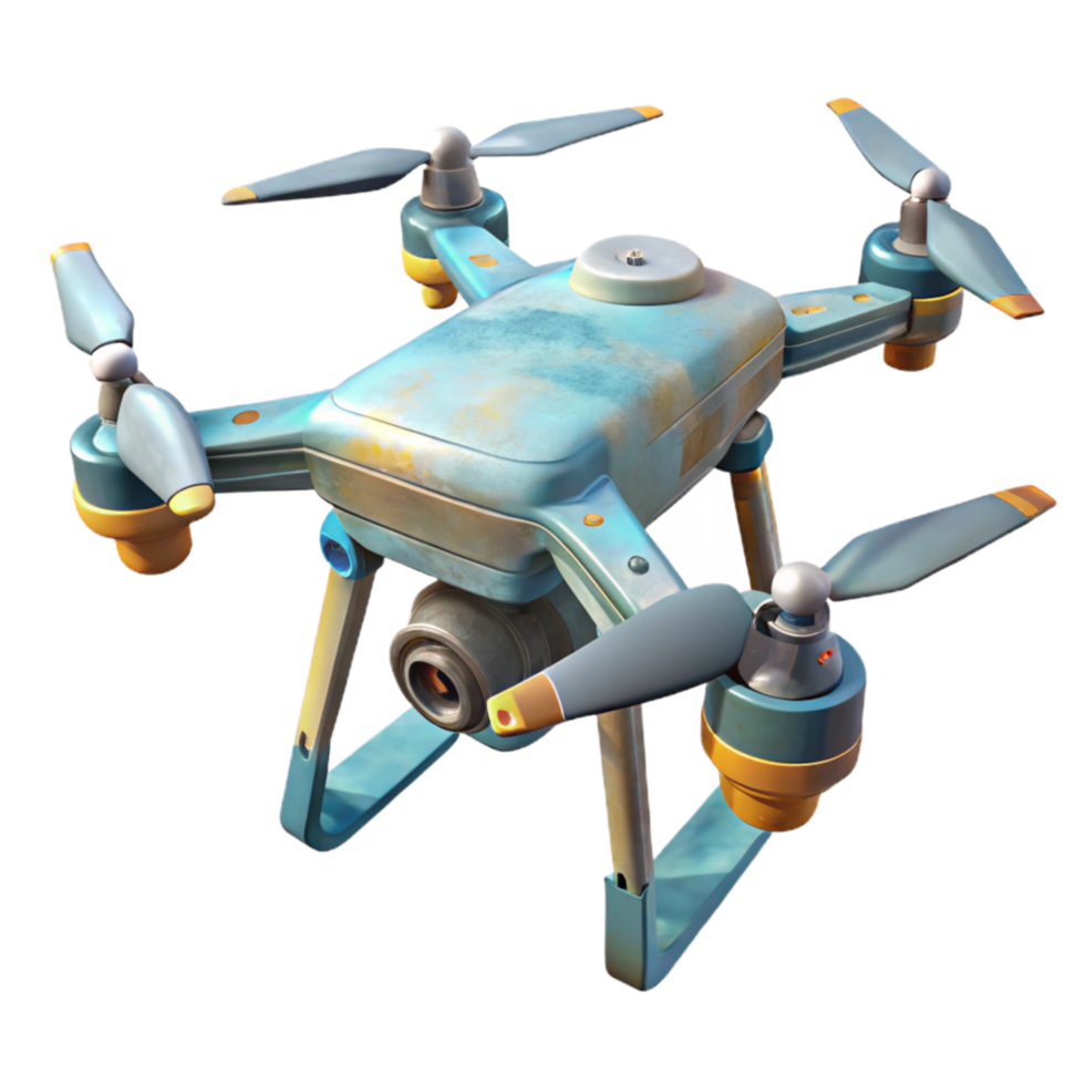 vibrant minimalist Drone with Landing Gear Retracted Transparent Background genuine png