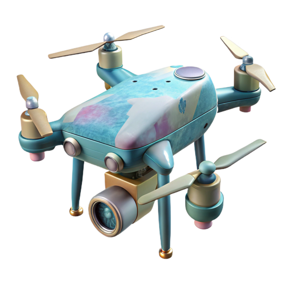 magnificent contemporary Drone with Landing Gear Retracted Transparent Background high resolution png