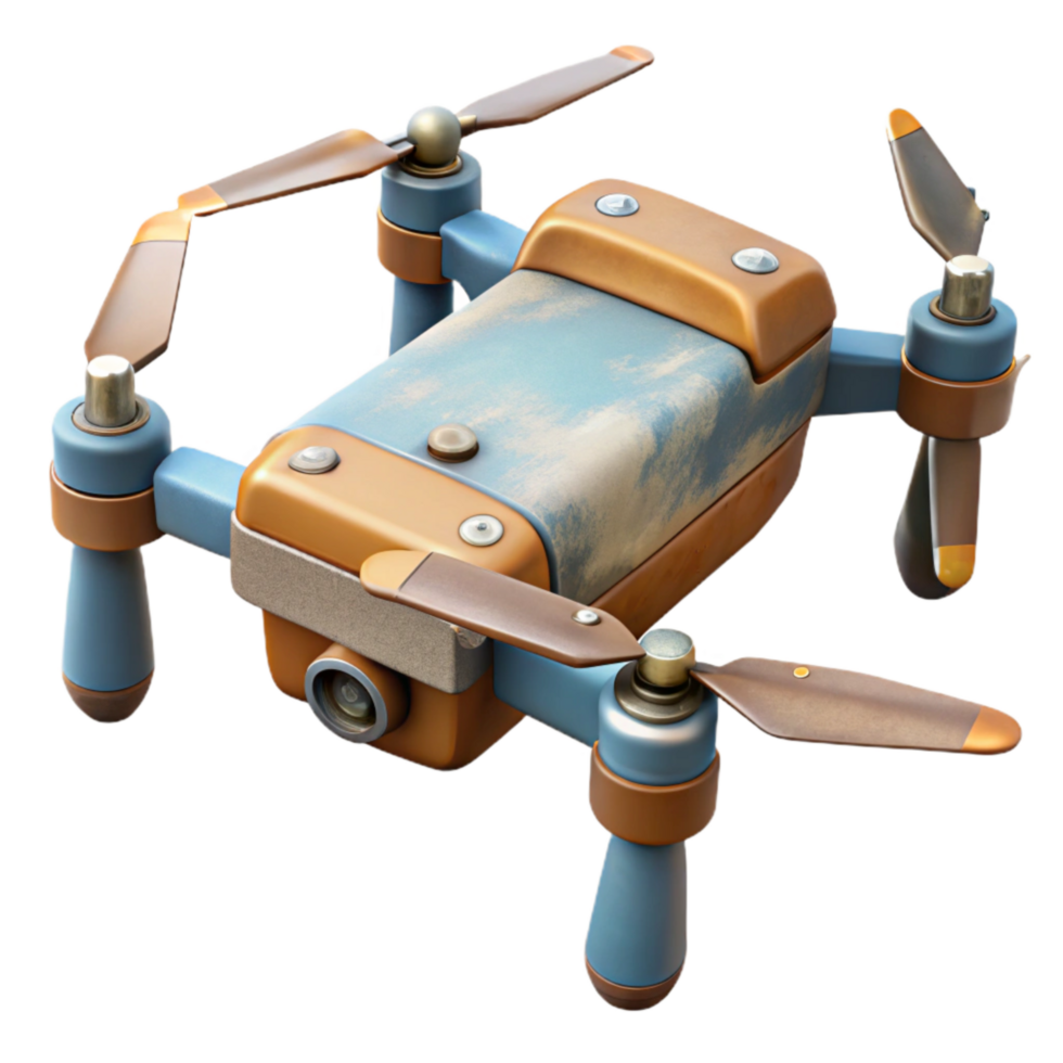 vibrant vintage Drone with Long Battery Life Isolated premium png