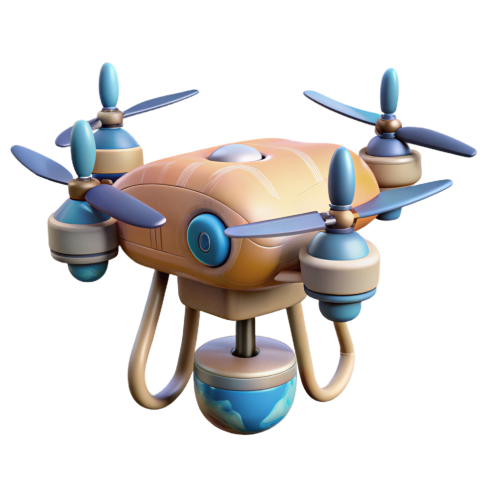 impressive abstract Drone with Long Range Communication Transparent Background genuine png