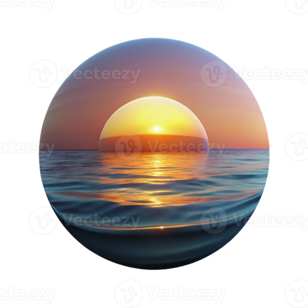 vibrant traditional Sunset Over Ocean Drone Perspective Transparent Background original png
