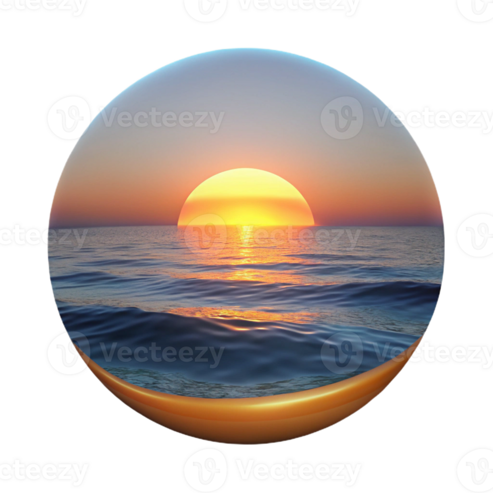 stunning artistic Sunset Over Ocean Drone Perspective Transparent Background high resolution png