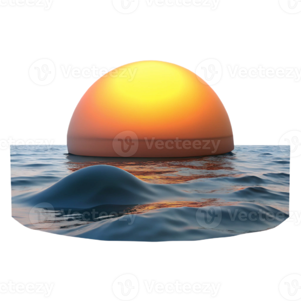 stunning modern Sunset Over Ocean Calm Scene Isolated detailed png