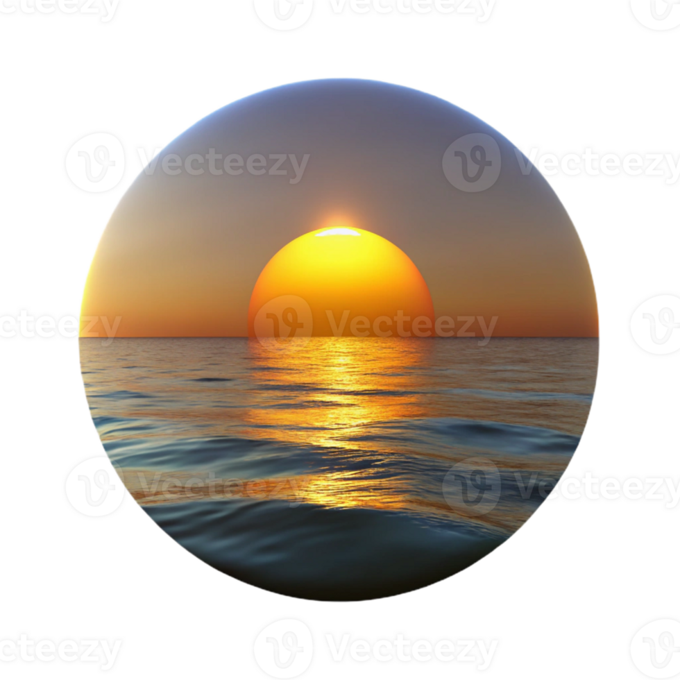 extraordinary rustic Sunset Over Ocean Golden Horizon Calm Waters Transparent Background original png