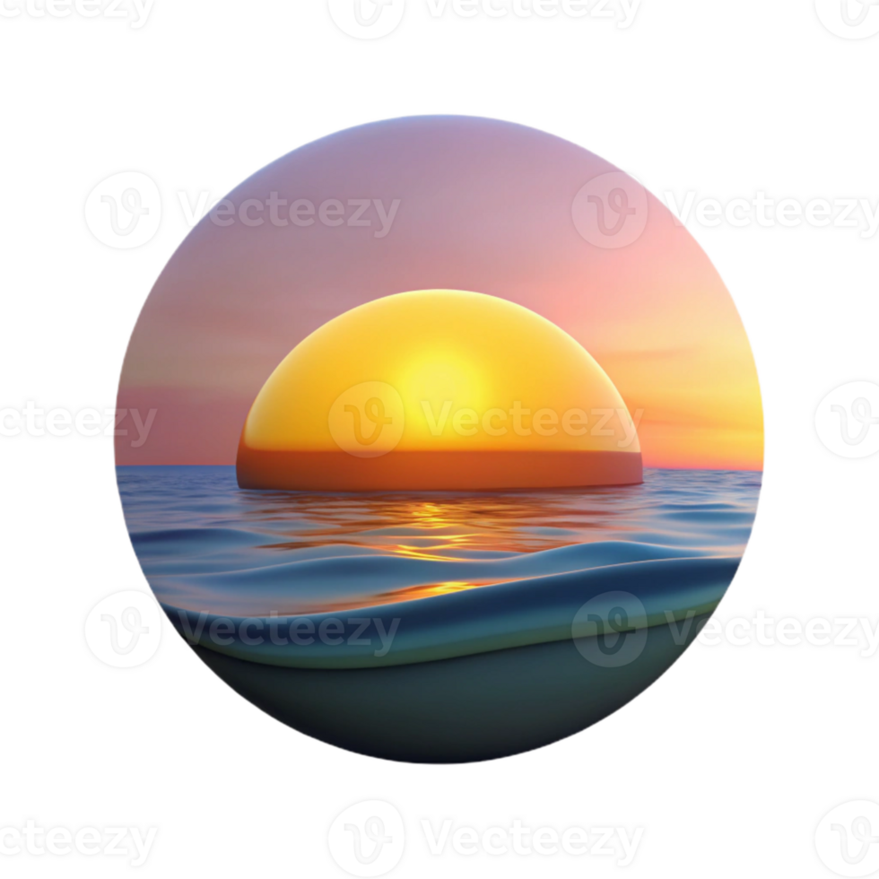 magnificent abstract Sunset Over Ocean Scenic View Transparent Background Cutout png