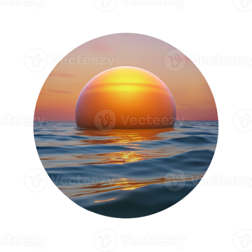 vibrant modern Sunset Over Ocean Transparent Background original png