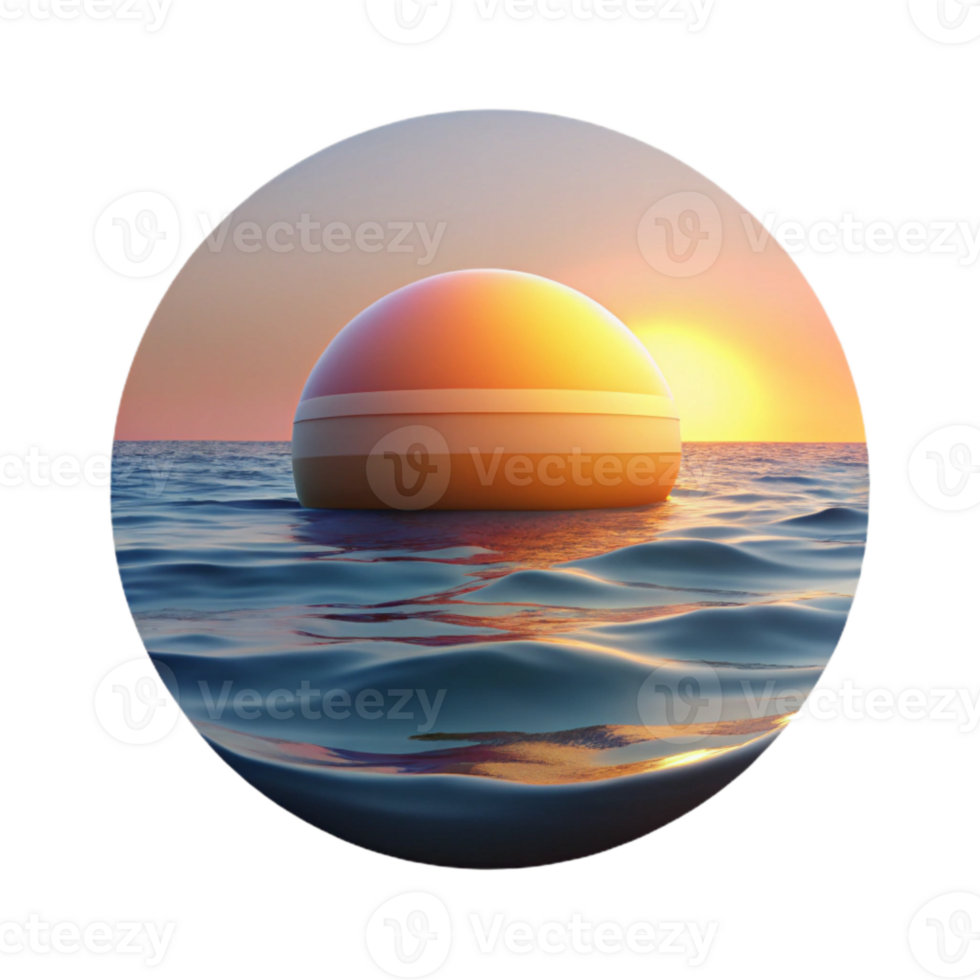 stunning creative Sunset Over Ocean Landscape with Palm Trees Isolated original png