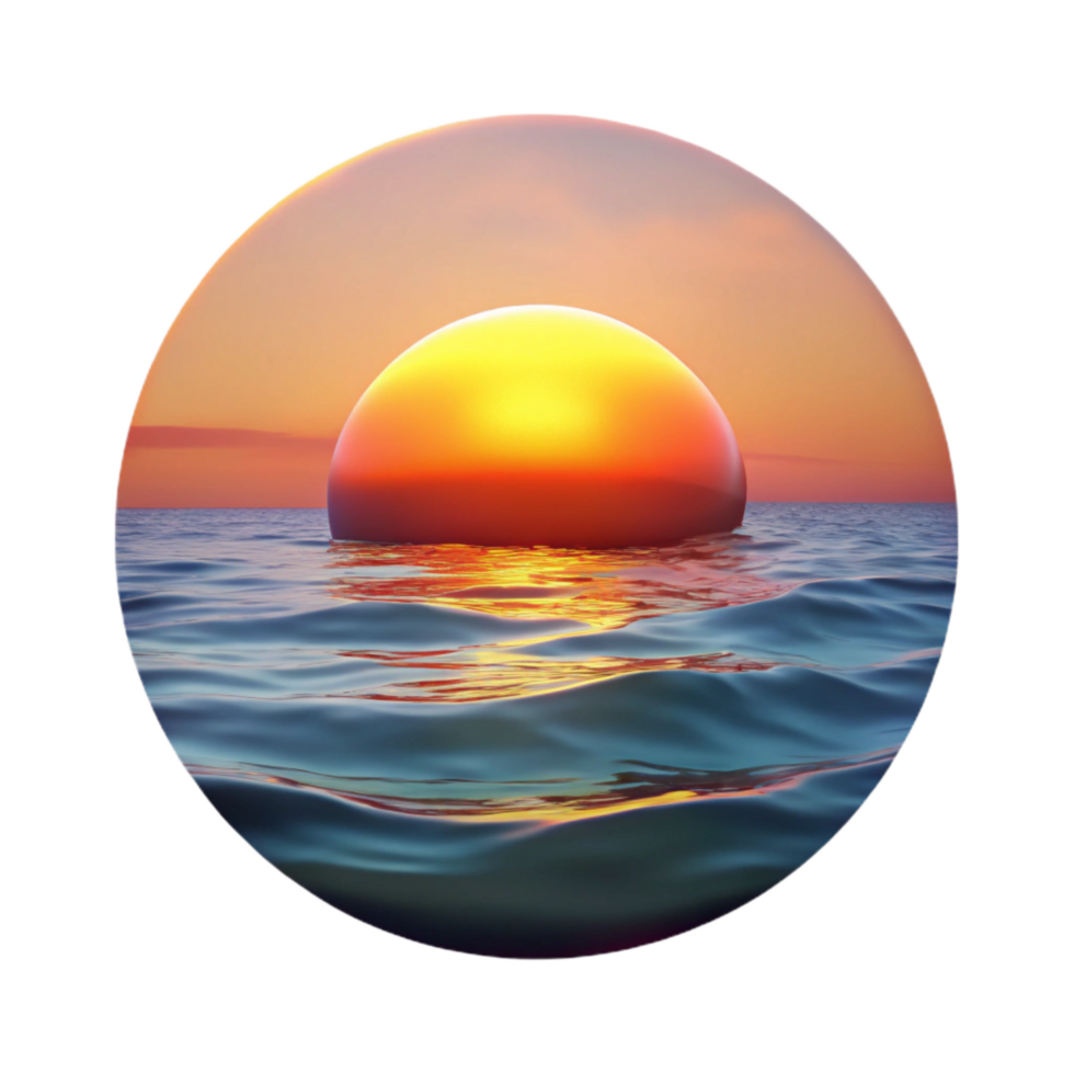 beautiful artistic Sunset Over Ocean Transparent Background premium png