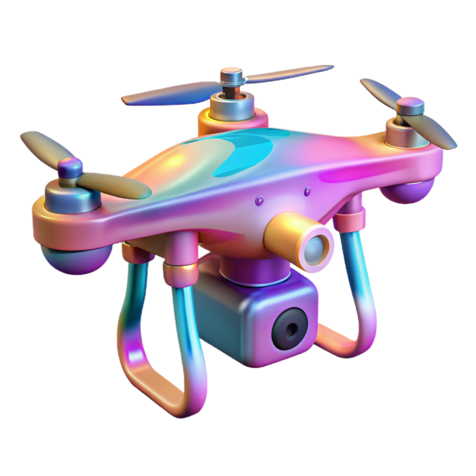 elegant traditional Drone with Multispectral Camera Bottom View Transparent Background high quality png
